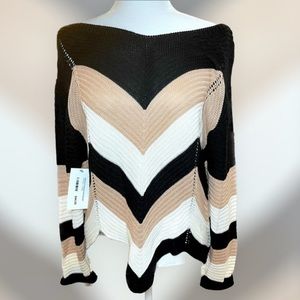 NWT Chevron Colorblock Knit Sweater, Small, Uptown Girl Boutique
